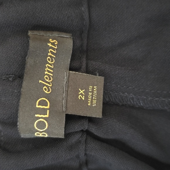 BOLD ELEMENTS BRAND WOMEN'S PLUS SIZE BLACK WIDE LEG PANTS SIZE 2X - Picture 7 of 13